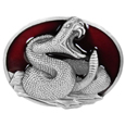 Coiled Snake Enameled Belt Buckle